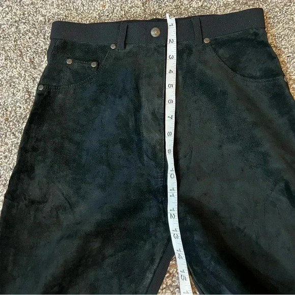 MITCHIE’S PANTS VINTAGE BLACK SUEDE CLASSIC  HIGH WAIST STRETCH SIZE MEDIUM - Picture 9 of 14